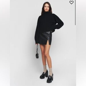 Reformation Veda Margie Leather Mini Skirt